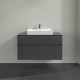 Тумба под раковину Villeroy & Boch Collaro 100х50 см с подсветкой МДФ глянцевый серый C019B0FP