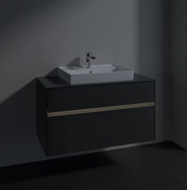 Тумба под раковину Villeroy & Boch Collaro 100х50 см с подсветкой МДФ глянцевый серый C019B0FP