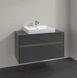 Тумба под раковину Villeroy & Boch Collaro 100х50 см с подсветкой МДФ глянцевый серый C019B0FP