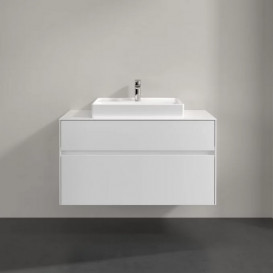 Тумба под раковину Villeroy & Boch Collaro 100х50 см с подсветкой ДСП матовый белый C019B0MS