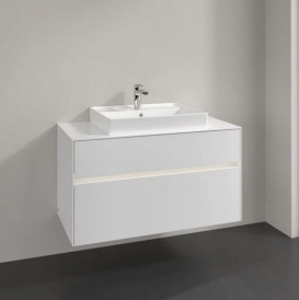 Тумба под раковину Villeroy & Boch Collaro 100х50 см с подсветкой ДСП матовый белый C019B0MS