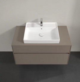 Тумба под раковину Villeroy & Boch Collaro 100х50 см с подсветкой ДСП трюфель серый C019B0VG