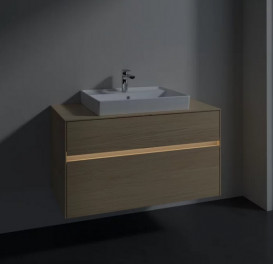 Тумба под раковину Villeroy & Boch Collaro 100х50 см с подсветкой ДСП северный дуб C019B0VJ