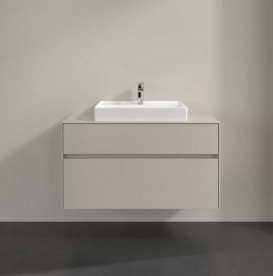 Тумба под раковину Villeroy & Boch Collaro 100х50 см с подсветкой ДСП мягкий серый C019B0VK