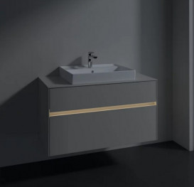 Тумба под раковину Villeroy & Boch Collaro 100х50 см с подсветкой ДСП мягкий серый C019B0VK