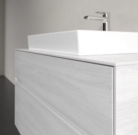 Тумба под раковину Villeroy & Boch Collaro 100х50 см с подсветкой ДСП белое дерево C019B0E8