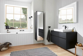 Тумба під раковину Villeroy & Boch Collaro 100х50 см із підсвічуванням МДФ чорний матовий лак C019B0PD