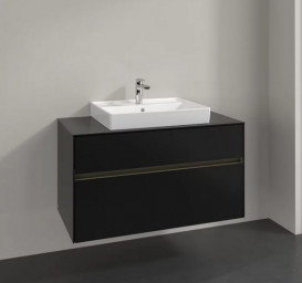 Тумба під раковину Villeroy & Boch Collaro 100х50 см із підсвічуванням МДФ чорний матовий лак C019B0PD