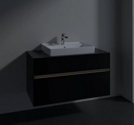 Тумба під раковину Villeroy & Boch Collaro 100х50 см із підсвічуванням МДФ чорний матовий лак C019B0PD