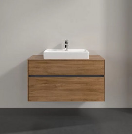 Тумба под раковину Villeroy & Boch Collaro 100х50 см с подсветкой ДСП дуб канзас C019B0RH