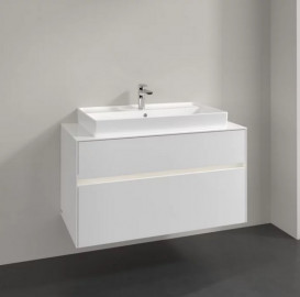 Тумба под раковину Villeroy & Boch Collaro 100х50 см с подсветкой МДФ глянцевый белый C020B0DH