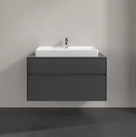 Тумба под раковину Villeroy & Boch Collaro 100х50 см с подсветкой МДФ глянцевый серый C020B0FP