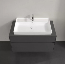 Тумба под раковину Villeroy & Boch Collaro 100х50 см с подсветкой МДФ глянцевый серый C020B0FP