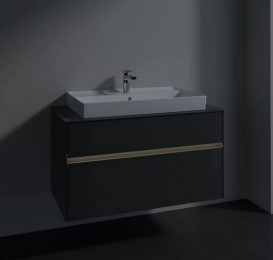 Тумба под раковину Villeroy & Boch Collaro 100х50 см с подсветкой МДФ глянцевый серый C020B0FP