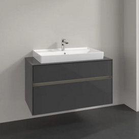 Тумба под раковину Villeroy & Boch Collaro 100х50 см с подсветкой МДФ глянцевый серый C020B0FP