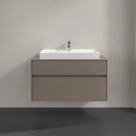 Тумба под раковину Villeroy & Boch Collaro 100х50 см с подсветкой ДСП трюфель серый C020B0VG