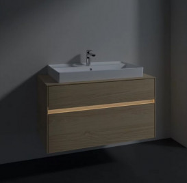 Тумба під раковину Villeroy & Boch Collaro 100х50 см із підсвічуванням ДСП північний дуб C020B0VJ