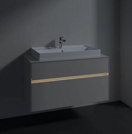 Тумба под раковину Villeroy & Boch Collaro 100х50 см с подсветкой ДСП мягкий серый C020B0VK