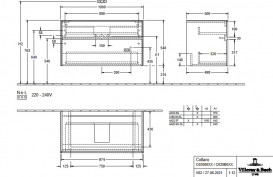 Тумба под раковину Villeroy & Boch Collaro 100х50 см с подсветкой ДСП мягкий серый C020B0VK