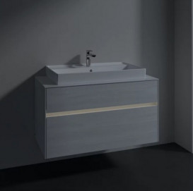 Тумба під раковину Villeroy & Boch Collaro 100х50 см із підсвічуванням ДСП біле дерево C020B0E8