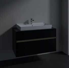 Тумба під раковину Villeroy & Boch Collaro 100х50 см із підсвічуванням МДФ чорний матовий лак C020B0PD