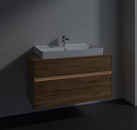 Тумба под раковину Villeroy & Boch Collaro 100х50 см с подсветкой ДСП дуб канзас C020B0RH