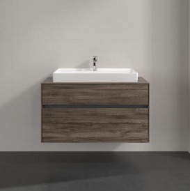 Тумба под раковину Villeroy & Boch Collaro 100х50 см с подсветкой ДСП каменный дуб C020B0RK