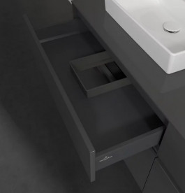 Тумба под раковину Villeroy & Boch Collaro 160х50 см с подсветкой МДФ глянцевый серый C021B0FP