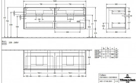 Тумба под раковину Villeroy & Boch Collaro 160х50 см с подсветкой МДФ глянцевый серый C021B0FP