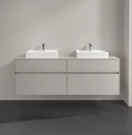 Тумба под раковину Villeroy & Boch Collaro 160х50 см с подсветкой ДСП мягкий серый C021B0VK