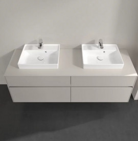 Тумба под раковину Villeroy & Boch Collaro 160х50 см с подсветкой ДСП мягкий серый C021B0VK