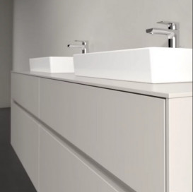 Тумба под раковину Villeroy & Boch Collaro 160х50 см с подсветкой ДСП мягкий серый C021B0VK