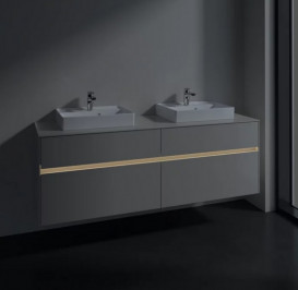 Тумба под раковину Villeroy & Boch Collaro 160х50 см с подсветкой ДСП мягкий серый C021B0VK