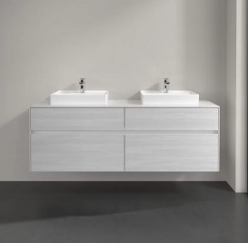 Тумба під раковину Villeroy & Boch Collaro 160х50 см із підсвічуванням ДСП біле дерево C021B0E8