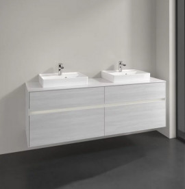 Тумба під раковину Villeroy & Boch Collaro 160х50 см із підсвічуванням ДСП біле дерево C021B0E8