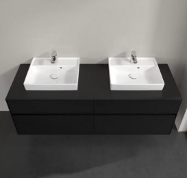 Тумба под раковину Villeroy & Boch Collaro 160х50 см с подсветкой МДФ черный матовый лак C021B0PD