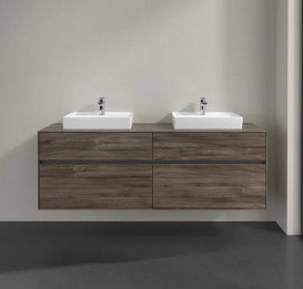 Тумба под раковину Villeroy & Boch Collaro 160х50 см с подсветкой ДСП каменный дуб C021B0RK