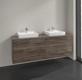 Тумба под раковину Villeroy & Boch Collaro 160х50 см с подсветкой ДСП каменный дуб C021B0RK