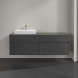 Тумба під раковину Villeroy & Boch Collaro 160х50 см із підсвічуванням МДФ глянсовий сірий C022B0FP