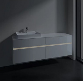 Тумба під раковину Villeroy & Boch Collaro 160х50 см із підсвічуванням ДСП матовий білий C022B0MS