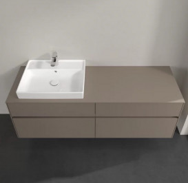 Тумба під раковину Villeroy & Boch Collaro 160х50 см із підсвічуванням ДСП трюфель сірий C022B0VG