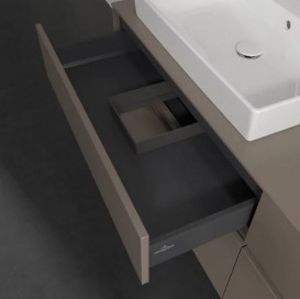 Тумба під раковину Villeroy & Boch Collaro 160х50 см із підсвічуванням ДСП трюфель сірий C022B0VG