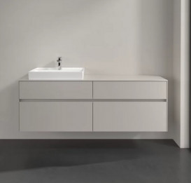 Тумба под раковину Villeroy & Boch Collaro 160х50 см с подсветкой ДСП мягкий серый C022B0VK