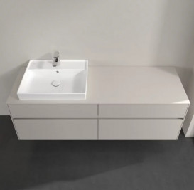 Тумба под раковину Villeroy & Boch Collaro 160х50 см с подсветкой ДСП мягкий серый C022B0VK