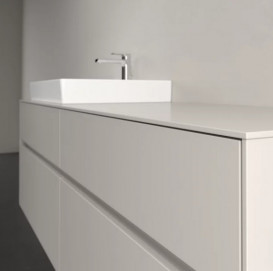 Тумба под раковину Villeroy & Boch Collaro 160х50 см с подсветкой ДСП мягкий серый C022B0VK