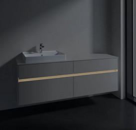 Тумба под раковину Villeroy & Boch Collaro 160х50 см с подсветкой ДСП мягкий серый C022B0VK