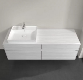 Тумба под раковину Villeroy & Boch Collaro 160х50 см с подсветкой ДСП белое дерево C022B0E8