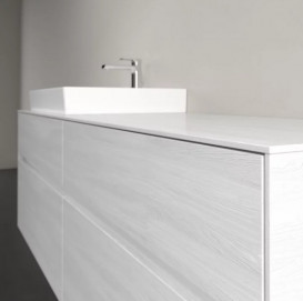 Тумба под раковину Villeroy & Boch Collaro 160х50 см с подсветкой ДСП белое дерево C022B0E8