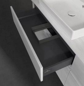 Тумба под раковину Villeroy & Boch Collaro 160х50 см с подсветкой ДСП белое дерево C022B0E8