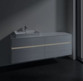 Тумба под раковину Villeroy & Boch Collaro 160х50 см с подсветкой ДСП белое дерево C022B0E8